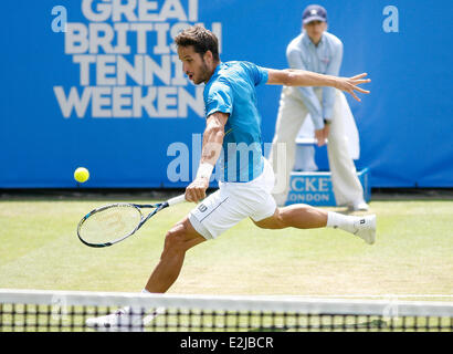 Eastbourne, Vereinigtes Königreich. 20. Juni 2014. Aegon International Eastbourne Feliciano Lopez (ESP) Niederlagen Jeremy Chardy (FRA) mit 6: 3, 6: 4 im Viertelfinale Spiel in Devonshire Park. Bildnachweis: Aktion Plus Sport/Alamy Live-Nachrichten Stockfoto