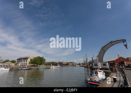 Blick Richtung Stadtzentrum von Hafen, Bristol, Avon, Großbritannien Stockfoto