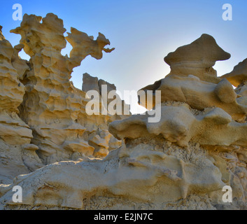 Seltsame erodierte Formen in Fantasy Canyon in der Nähe von Vernal, Utah Stockfoto