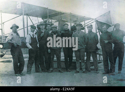 Curtiss Studenten auf North Island im Jahre 1911 Stockfoto