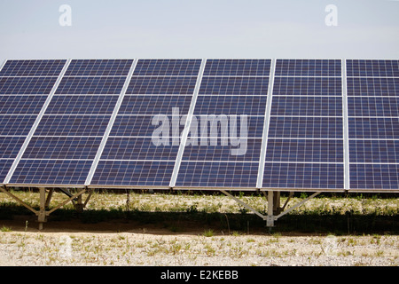 Photovoltaik-Panel, Saint-Marcellin, Isere, Rhone-Alpes, Frankreich. Stockfoto