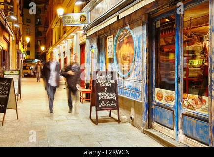 Die Innenstadt von Restaurants und Tapas-Bars. Madrid. Spanien Stockfoto