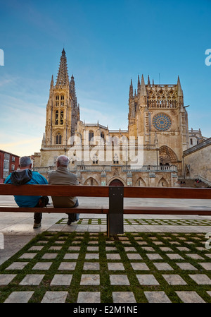 Kathedrale der Heiligen Maria von Burgos. San Fernando-Platz. Kastilien und Leon. Spanien Stockfoto