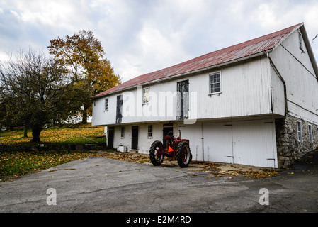 1890er Jahren Scheune, Kalk Tal Mühle, Willow Street, Pennsylvania Stockfoto