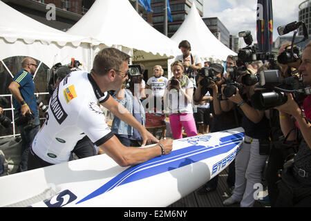 Mark Keller bei Camp David WM in Hafencity Hamburg.  Wo: Hamburg, Deutschland bei: 16. August 2013 Stockfoto