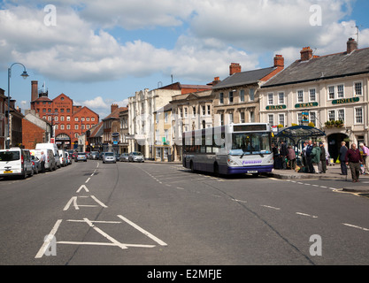 Ortszentrum Straße Devizes, Wiltshire, England Stockfoto