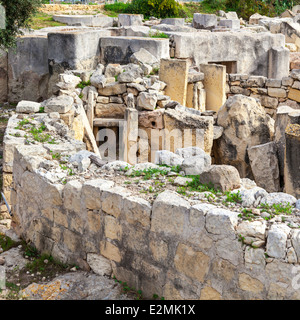 Hagar Qim, alten megalithischen Tempel von Malta, ist ein UNESCO-Weltkulturerbe auf dem Inselstaat Malta. Stockfoto