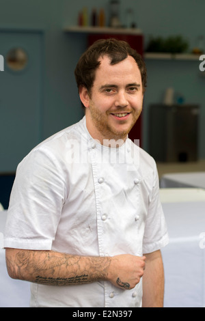 Tom-Verkäufer ist, dass Chef Besitzer von Michelin Restaurant Geschichte in London und Finalist auf BBC Great British Menu spielte Stockfoto