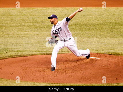 St. Peterberg, FL, USA. 20. Juni 2014. . Tampa Bay Rays ab Krug David Price (14) im vierten Inning der Houston Astros in der Tampa Bay Rays im Tropicana Field in St. Petersburg, Florida am Freitag, 20. Juni 2014 werfen. (Credit: Willen Vragovic/Tampa Bay Times / ZUMA Press, Inc/Alamy Live News Stockfoto