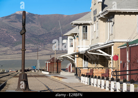 Historischen Nevada Northern Railway Depot in East Ely, Nevada. Stockfoto