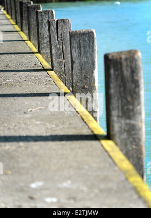Board-Dock auf dem See Balaton (Alsóörs) Stockfoto