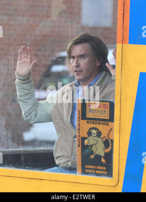 "Alan Partridge: The Movie" Norwich City Centre mit Dreharbeiten: Steve Coogan Where: Norfolk, Großbritannien: 28. Februar 2013 Stockfoto