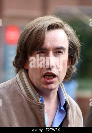 "Alan Partridge: The Movie" Norwich City Centre mit Dreharbeiten: Steve Coogan Where: Norfolk, Großbritannien: 28. Februar 2013 Stockfoto