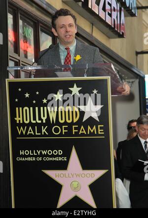 Die späten Richard Burton wird mit einem Hollywood-Star auf der Hollywood Walk of Fame mit geehrt: Michael Sheen wo: Los Angeles, California, Vereinigte Staaten von Amerika als: 1. März 2013 Stockfoto