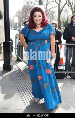 TRIC Awards 2013 statt auf das Grosvenor House Hotel - Anreise mit: Lisa Riley Where: London, Vereinigtes Königreich bei: 12. März 2013 Stockfoto