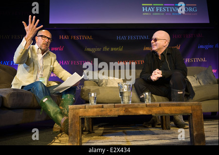 Alan McGee ehemaligen Plattenfirma Besitzer Musiker & Manager sprechen über das Leben in der Musikbranche, Hay Festival 2014 © Jeff Morgan Stockfoto