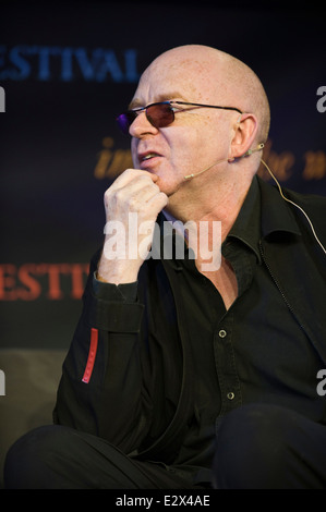 Alan McGee ehemaligen Plattenfirma Besitzer Musiker & Manager sprechen über das Leben in der Musikbranche, Hay Festival 2014 © Jeff Morgan Stockfoto