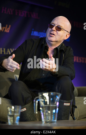 Alan McGee ehemaligen Plattenfirma Besitzer Musiker & Manager sprechen über das Leben in der Musikbranche, Hay Festival 2014 © Jeff Morgan Stockfoto