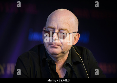 Alan McGee ehemaligen Plattenfirma Besitzer Musiker & Manager sprechen über das Leben in der Musikbranche, Hay Festival 2014 © Jeff Morgan Stockfoto