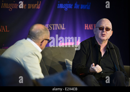 Alan McGee ehemaligen Plattenfirma Besitzer Musiker & Manager sprechen über das Leben in der Musikbranche, Hay Festival 2014 © Jeff Morgan Stockfoto