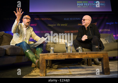 Alan McGee ehemaligen Plattenfirma Besitzer Musiker & Manager sprechen über das Leben in der Musikbranche, Hay Festival 2014 © Jeff Morgan Stockfoto