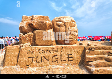 Großen Sand Skulpturen auf der Busan-Sand-Festival am 7. Juni 2014 in Busan, Südkorea. Stockfoto