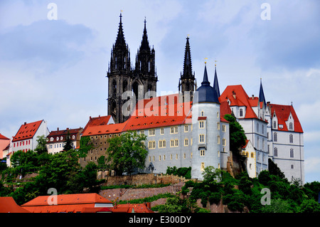 MEISEN, Deutschland: Burberg mit Schloss Albrechtsburg und dem Dom (Kathedrale) Stockfoto