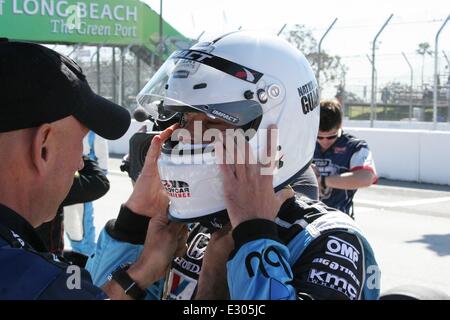 Prominente teilnehmen am Celeb/Pro Rennen auf der Grand Prix von Long Beach Featuring: Stephen Droff Where: Long Beach, Kalifornien, USA bei: 19. April 2013 Stockfoto