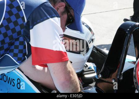 Prominente teilnehmen am Celeb/Pro Rennen auf der Grand Prix von Long Beach Featuring: Stephen Droff Where: Long Beach, Kalifornien, USA bei: 19. April 2013 Stockfoto