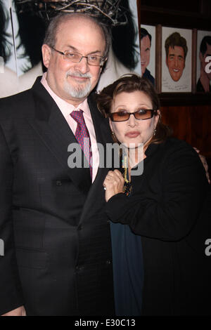 "Das Testament der Maria" Broadway Premiere nach Partei auf Sardi Restaurant Featuring: Salman Rushdie, Carrie Fisher W Stockfoto