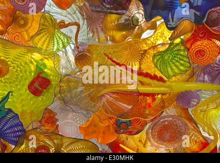 Glaskunst an einer Fußgängerzone Decke in Tacoma, Washington. Stockfoto