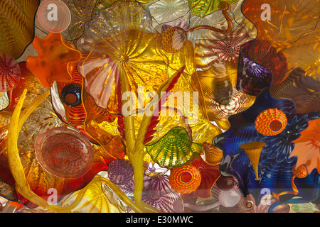 Glaskunst an einer Fußgängerzone Decke in Tacoma, Washington. Stockfoto
