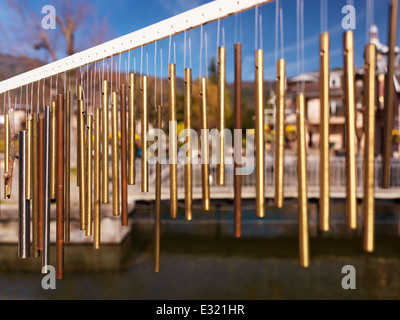 Satz von bar Glockenspiel im freien Stockfoto