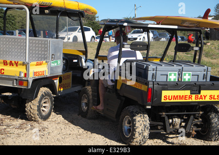 Surf Rescue Bobcat im Palm Beach Sydney, gekennzeichnet Sommer Bucht, um seine Rolle in dem TV-Drama darstellen, Heim- und Auswärtsspiele, NSW Stockfoto