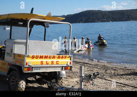 Surf Rescue Bobcat im Palm Beach Sydney, gekennzeichnet Sommer Bucht, um seine Rolle in dem TV-Drama darstellen, Heim- und Auswärtsspiele, NSW Stockfoto