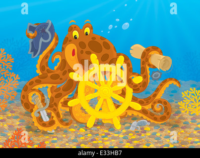 Oktopus-Piraten Stockfoto