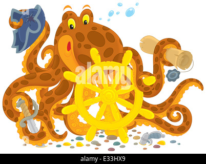 Oktopus-Piraten Stockfoto