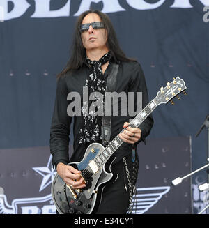 Download-Festival 2013 - Performances - Tag 2 Mitwirkende: Mitglieder Ricky Warwick Scott Gorham Damon Johnson Marco Mendoza Jimmy DeGrasso wo: Donington Park, Leicestershire, Vereinigtes Königreich bei: 15. Juni 2013 Stockfoto