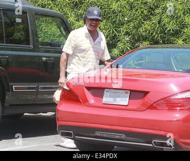 Sänger Johnny Mathis trägt eine Yankees Baseball-Cap beim Lebensmitteleinkauf West Hollywood mit: Johnny Mathis Where: Los Angeles, CA, Vereinigte Staaten von Amerika bei: 19. Juni 2013 Stockfoto