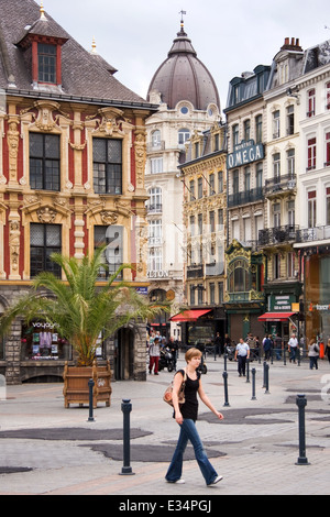 Lille Grand Place Frankreich Stockfoto