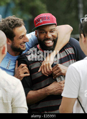 Die sechste Ausgabe Steve Nash Stiftung Showdown am Sarah D. Roosevelt Park mit: Baron Davis wo: Hoboken, New York, Einheit Stockfoto