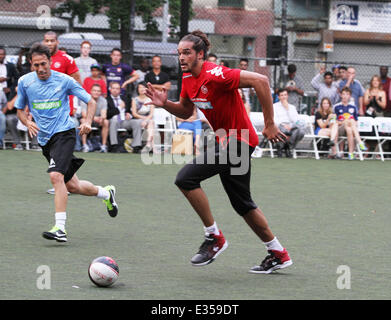 Die sechste Ausgabe Steve Nash Stiftung Showdown am Sarah D. Roosevelt Park mit: Joakim Noah Where: Hoboken, New York, Einheit Stockfoto