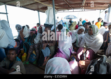 Fähre nach Zege Halbinsel. Bahar Dar. Tana-See. Nord-Äthiopien. Stockfoto