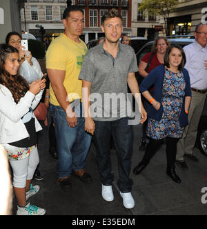 Backstreet Boys, The kann Fair Hotel zum Abendessen im Nobu Berkeley Featuring haben verlassen: Nick Carter, Backstreet Boys wo: London, Vereinigtes Königreich bei: 29. Juni 2013 Stockfoto