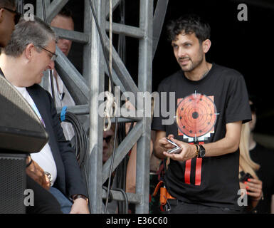 Promis bei Yahoo! Wireless Festival statt, auf der Queen Elizabeth Olympic Park in Stratford - Tag 3 Featuring: Dynamo wo: London, Ost, Vereinigtes Königreich: 14. Juli 2013 Stockfoto