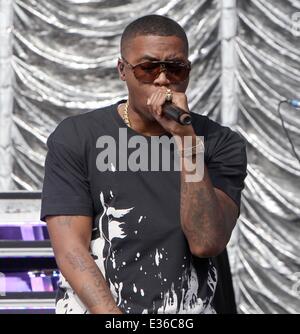 Yahoo! Wireless Festival statt, bei der Queen Elizabeth Olympic Park in Stratford - Tag 3 Featuring: Nas wo: London, Stratford, Vereinigtes Königreich bei: 14. Juli 2013 Stockfoto