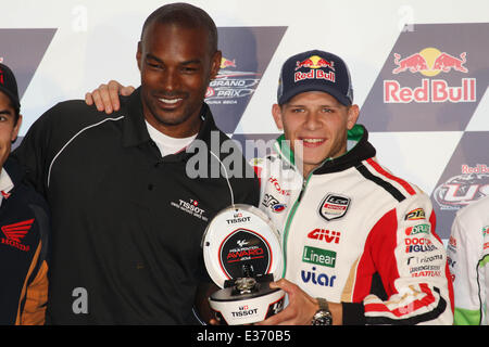 Tyson Beckford besucht die US Moto Grand Prix in Laguna Seca Raceway Monterey mit: Stefan BRADL, Tyson Beckford wo: Salinas, Kalifornien, USA bei: 21. Juli 2013 ** nicht verfügbar für die Veröffentlichung in Deutschland ** Stockfoto