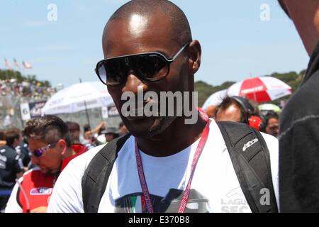 Tyson Beckford besucht die US Moto Grand Prix in Laguna Seca Raceway Monterey mit: Tyson Beckford wo: Salinas, Kalifornien, USA bei: 21. Juli 2013 *** Stockfoto