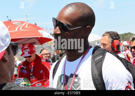 Tyson Beckford besucht die US Moto Grand Prix in Laguna Seca Raceway Monterey mit: Tyson Beckford wo: Salinas, Kalifornien, USA bei: 21. Juli 2013 Stockfoto