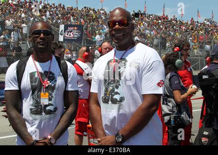 Tyson Beckford besucht die US Moto Grand Prix in Laguna Seca Raceway Monterey mit: Tyson Beckford wo: Salinas, Kalifornien, USA bei: 21. Juli 2013 Stockfoto